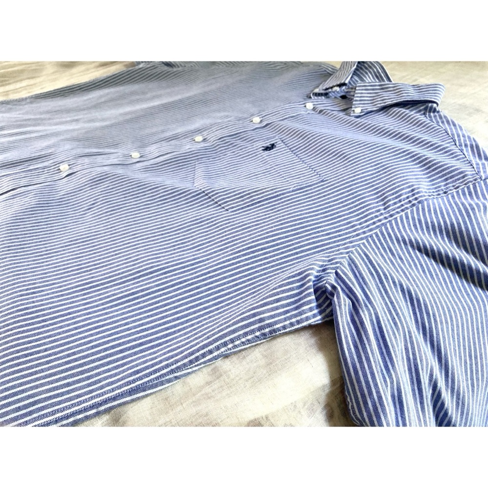 Men’s U.S. Polo Association Wrinkle-Free Striped Button Down Dress Shirt - Picture 4 of 11